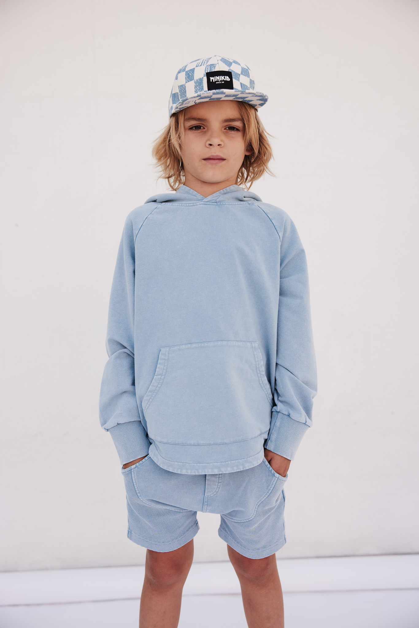 Minikid BLAUWE HOODIE | SWEATER MET CAPUCHON | STOERE KINDERKLEDING