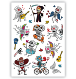 Ducky Street SKELETONS TATTOO -  Sticker Kinder tatoeages met water afneembaar