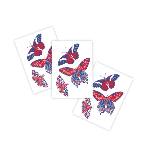 Ducky Street USA BUTTERFLIES TATOO (3x)