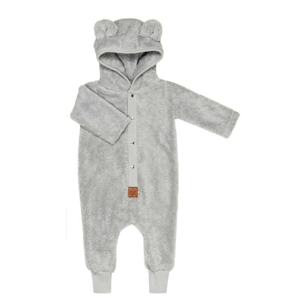 FUZZY EARED JUMPSUIT GREY