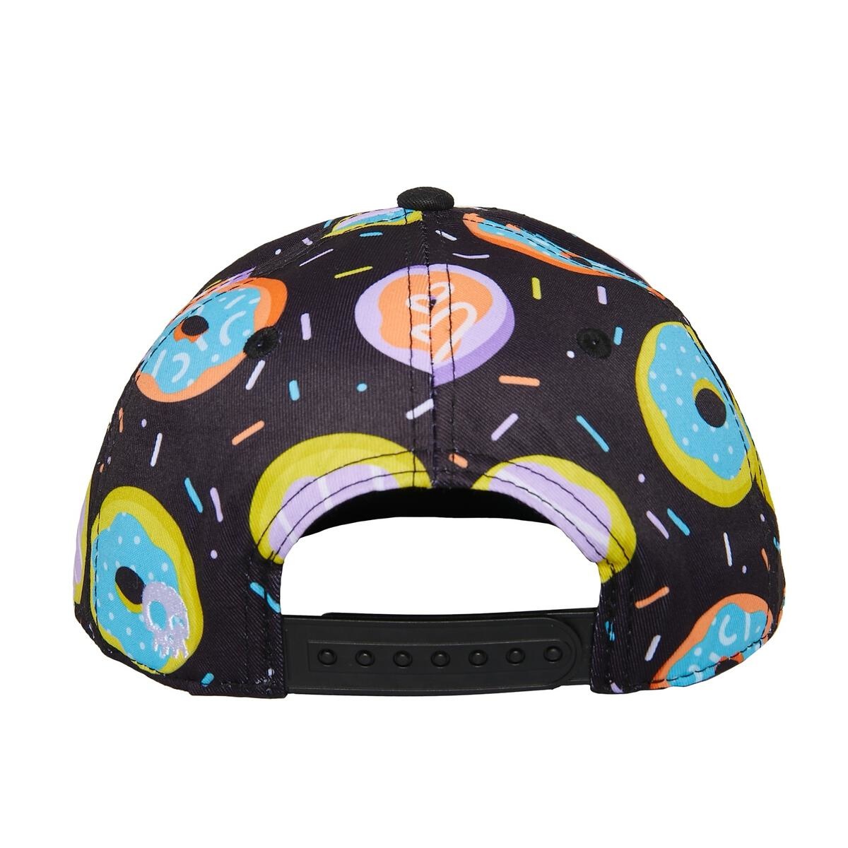 KINDER PET MET DONUT PRINT | VERSTELBARE PET | ZWARTE BABY PET