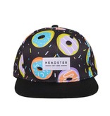 KINDER PET MET DONUT PRINT | VERSTELBARE PET | ZWARTE BABY PET