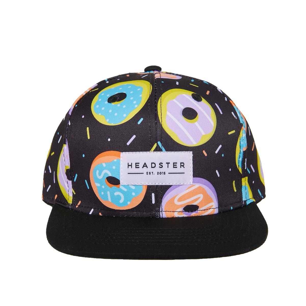 KINDER PET MET DONUT PRINT | VERSTELBARE PET | ZWARTE BABY PET