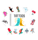 Ducky Street 100 TATTOOS TO DISTRIBUTE OR SELL | CHILDREN'S TATTOOS