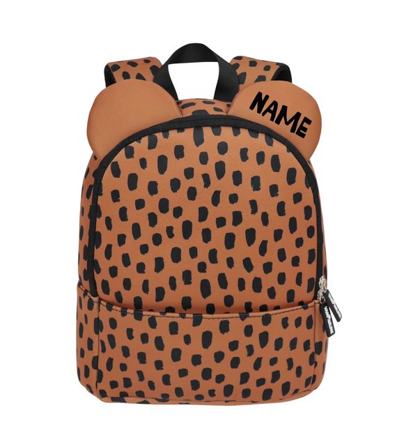 VanPauline BACKPACK BEAR CARAMEL BRUSH DOTS + NAAM