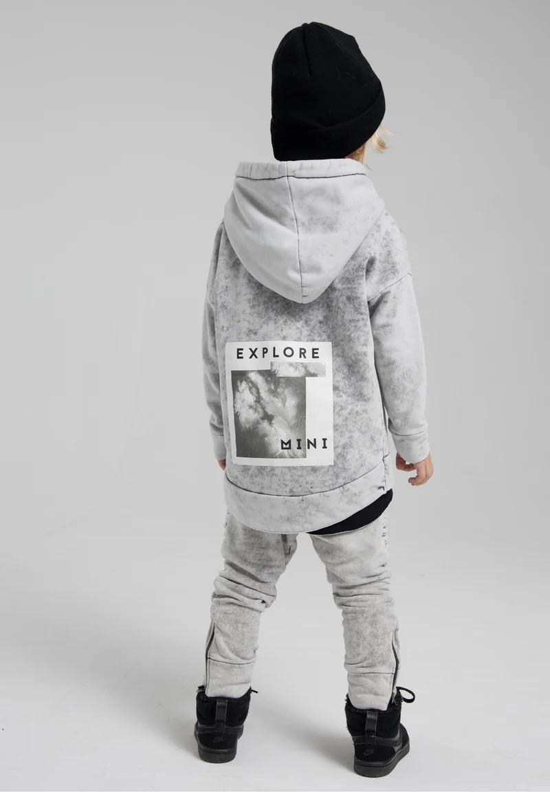 Minikid GRIJZE ACID HOODIE | GRIJZE SWEATER MET CAPUCHON | KINDERKLEDING