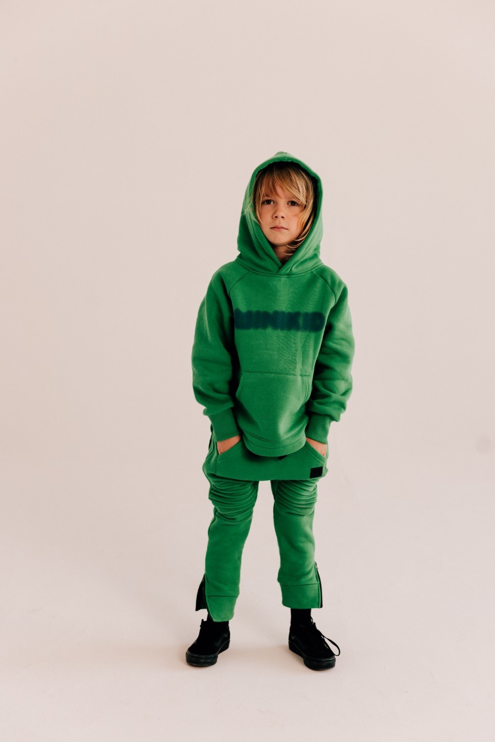 Minikid GROENE HOODIE | SWEATER MET CAPUCHON | STOERE KINDERKLEDING