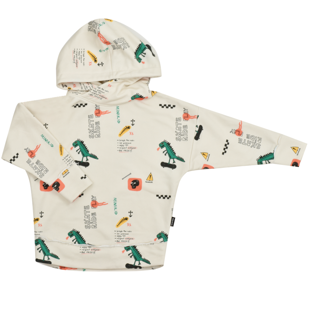 DINO HOODIE | SKATE SWEATER MET CAPUCHON | STOERE JONGENSKLEDING