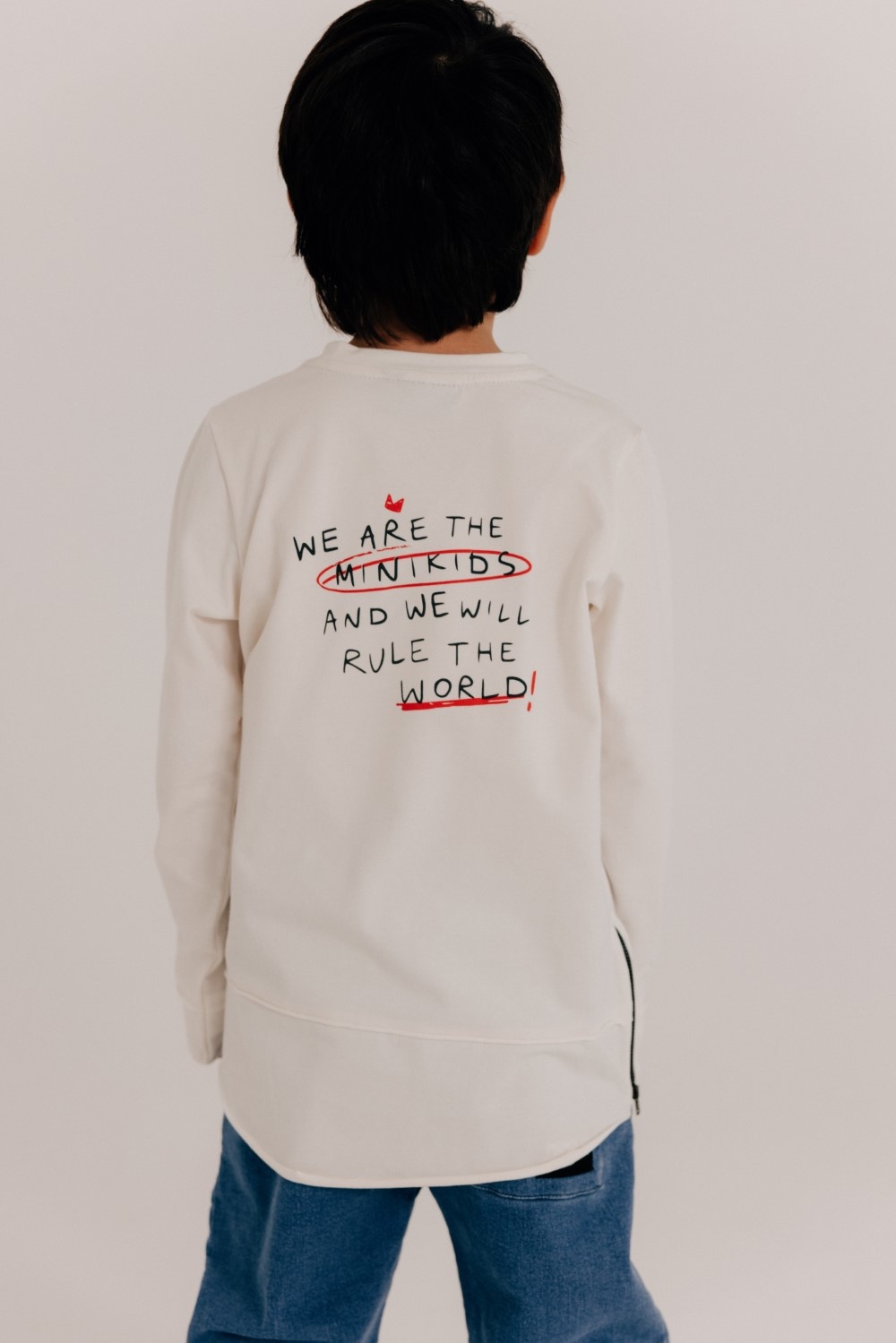 STREETWEAR VOOR KINDEREN | CREME WITTE LONGSLEEVE | MINIKID KINDERKLEDING