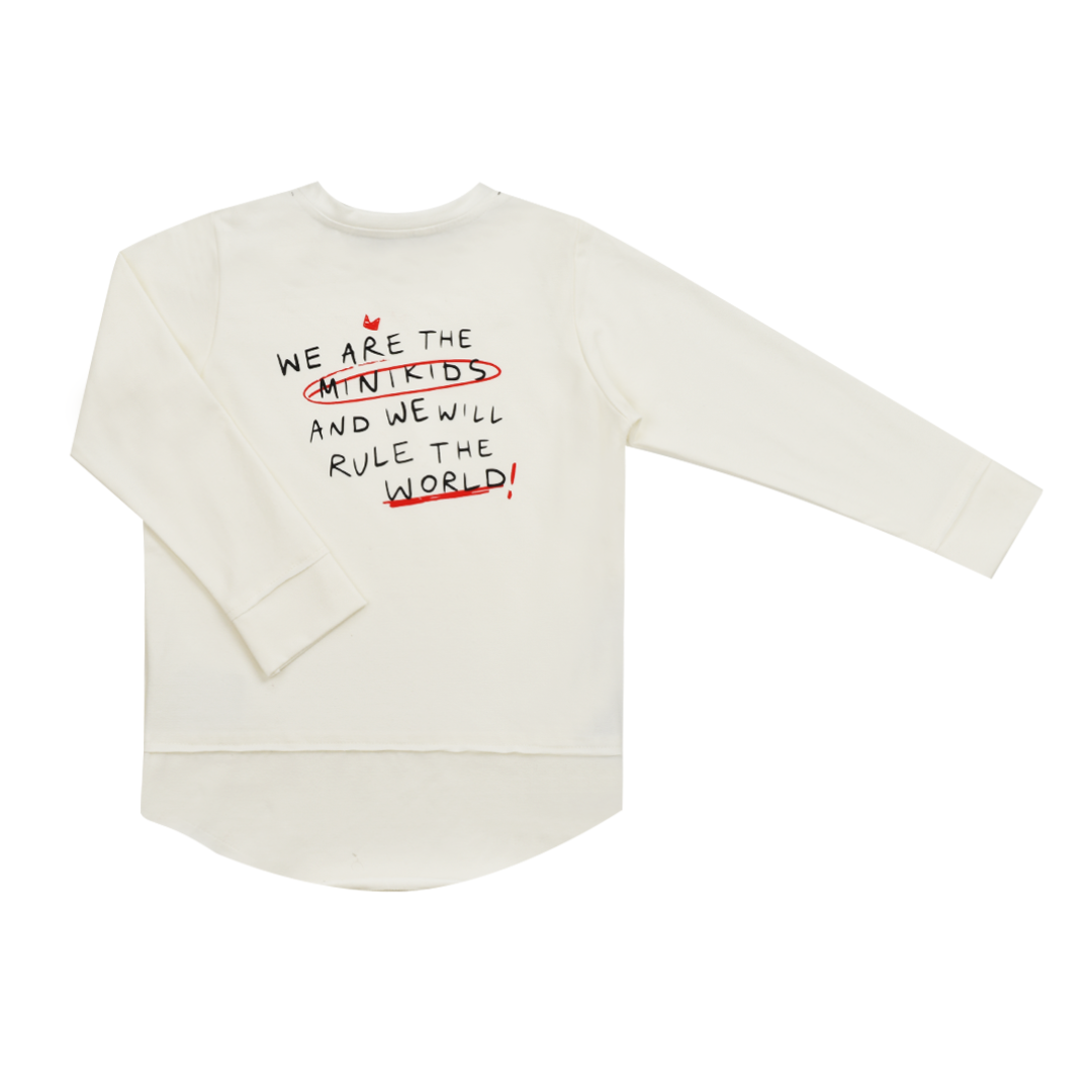 STREETWEAR VOOR KINDEREN | CREME WITTE LONGSLEEVE | MINIKID KINDERKLEDING