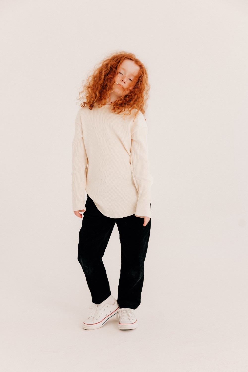 STREETWEAR VOOR KINDEREN | CREME WITTE LONGSLEEVE | MINIKID KINDERKLEDING