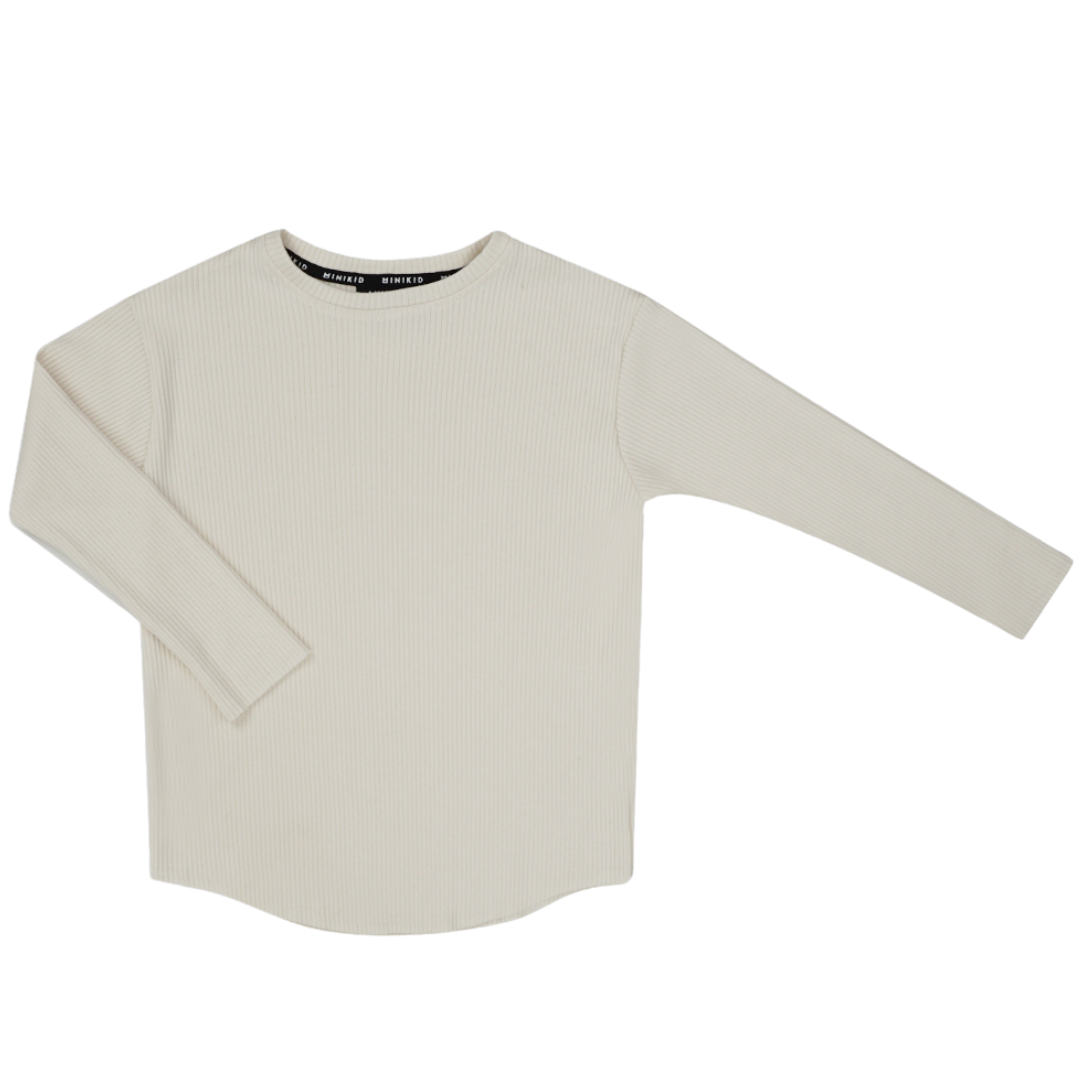 STREETWEAR VOOR KINDEREN | CREME WITTE LONGSLEEVE | MINIKID KINDERKLEDING