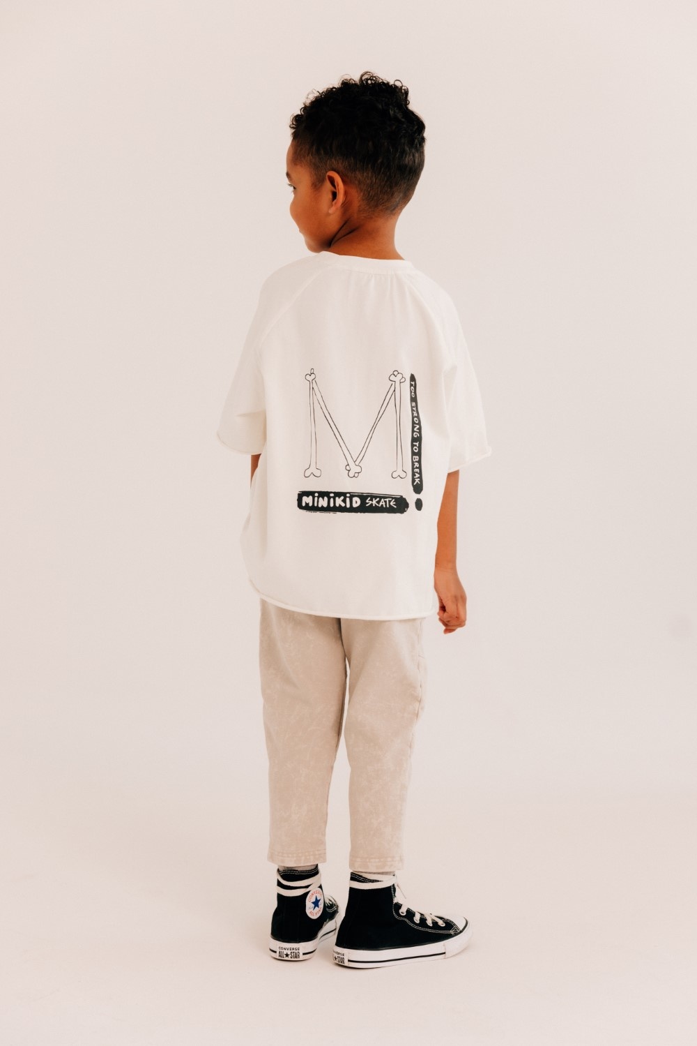 CREAM WHITE OVERSIZED T-SHIRT | STREETWEAR CHILDREN'S CLOTHING | MINIKID