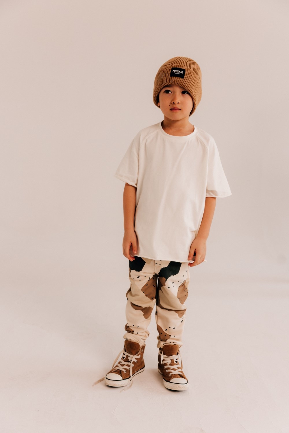 CREAM WHITE OVERSIZED T-SHIRT | STREETWEAR CHILDREN'S CLOTHING | MINIKID