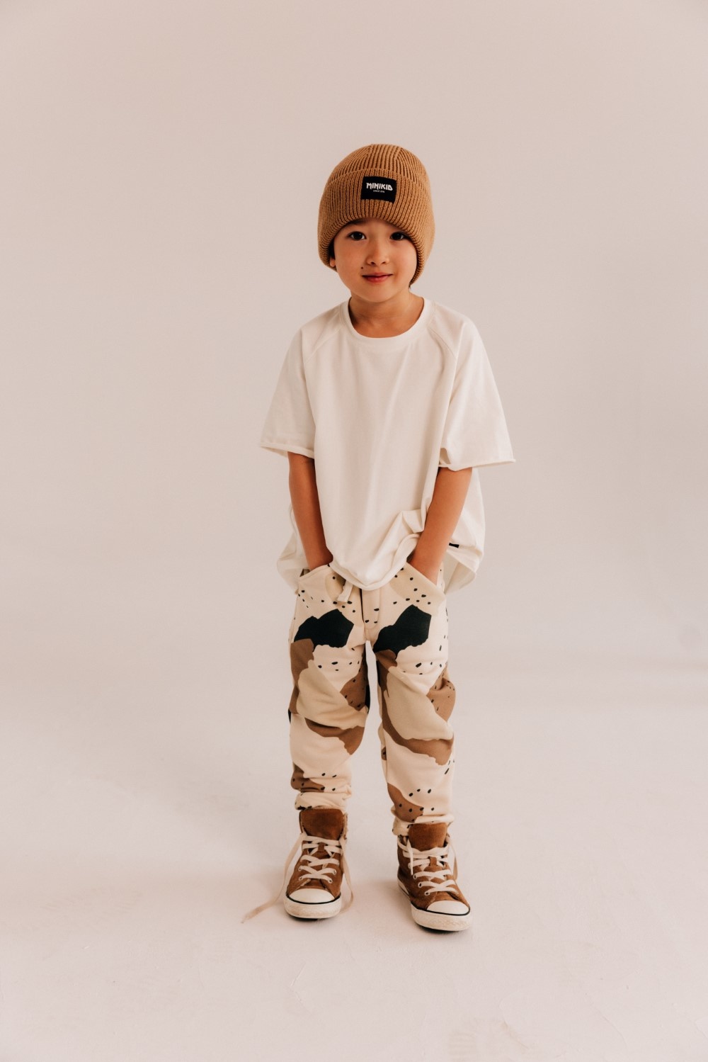 CREAM WHITE OVERSIZED T-SHIRT | STREETWEAR CHILDREN'S CLOTHING | MINIKID