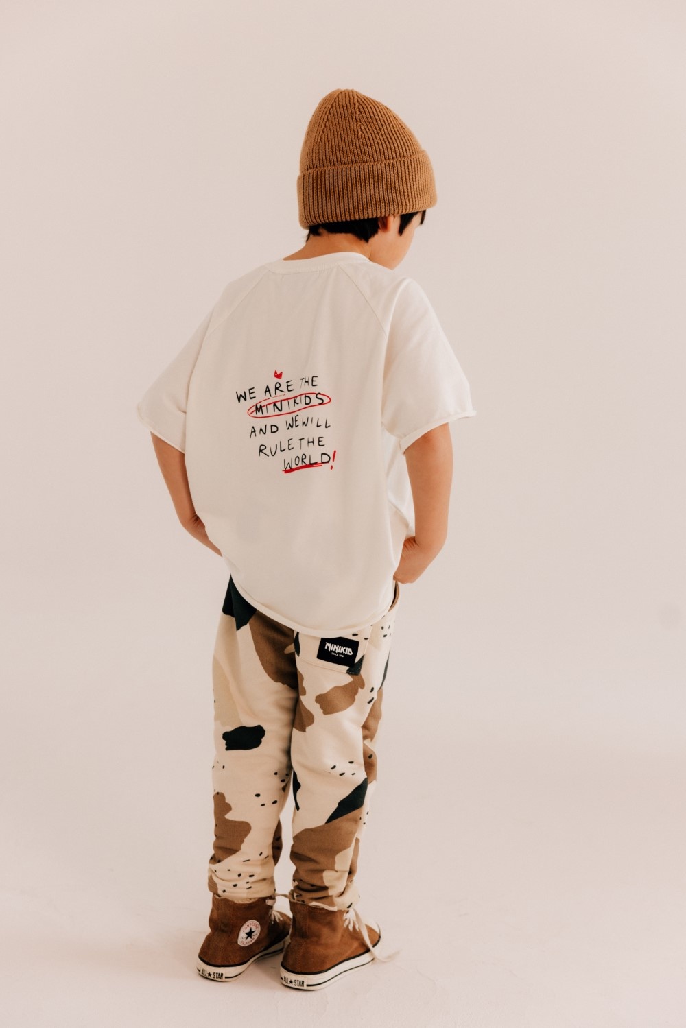 CREAM WHITE OVERSIZED T-SHIRT | STREETWEAR CHILDREN'S CLOTHING | MINIKID