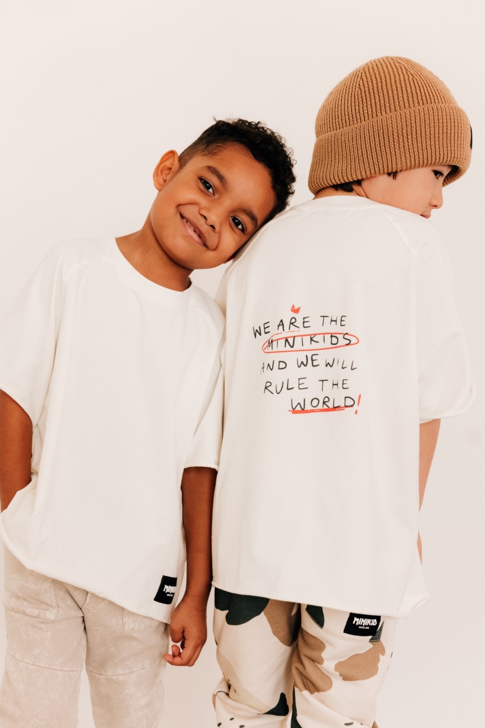 CREAM WHITE OVERSIZED T-SHIRT | STREETWEAR CHILDREN'S CLOTHING | MINIKID