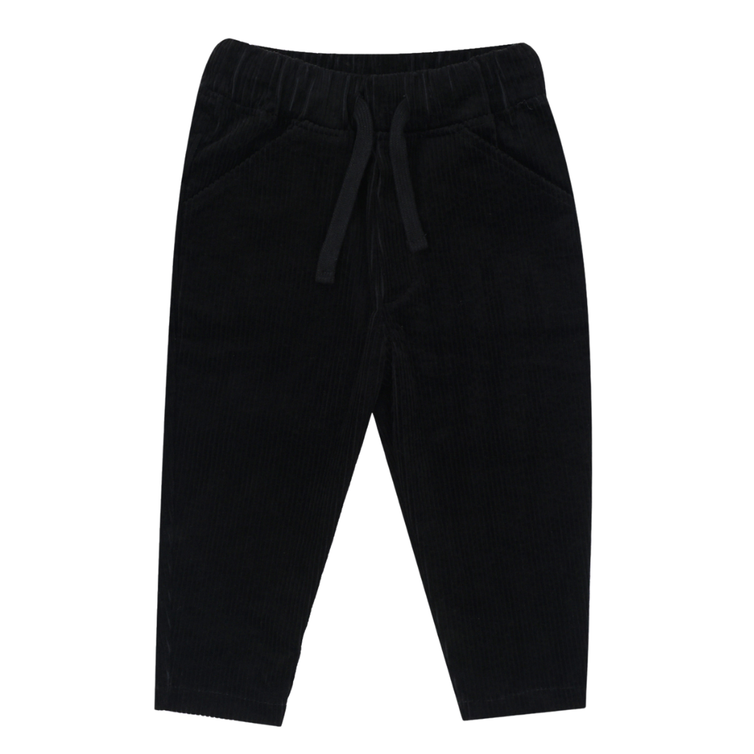 BLACK VELVET RIB PANTS | COMFORTABLE PANTS | CHILDREN'S CLOTHING