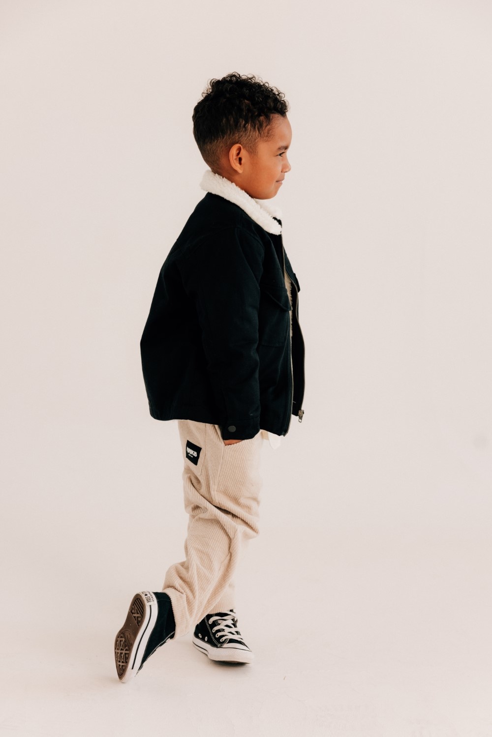 BEIGE VELVET RIB TROUSERS | COMFORTABLE PANTS | CHILDREN'S CLOTHING
