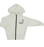 CREME WIT  VEST | LANG VEST MET CAPUCHON | STOERE KINDERKLEDING