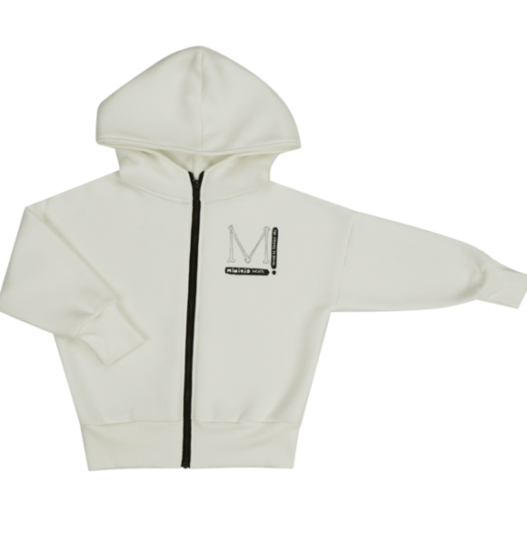 M BONE CREAM ZIP HOODIE
