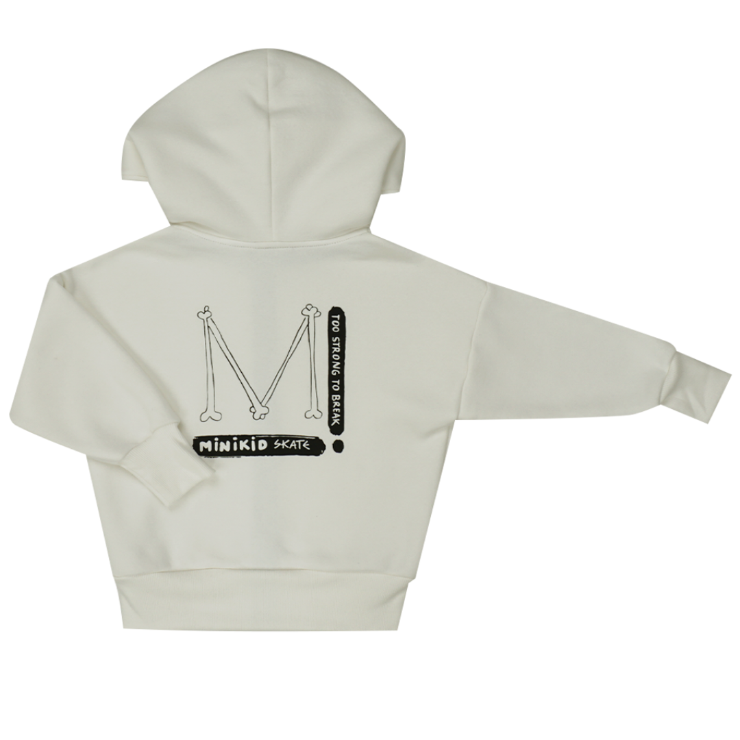 CREME WIT  VEST | LANG VEST MET CAPUCHON | STOERE KINDERKLEDING