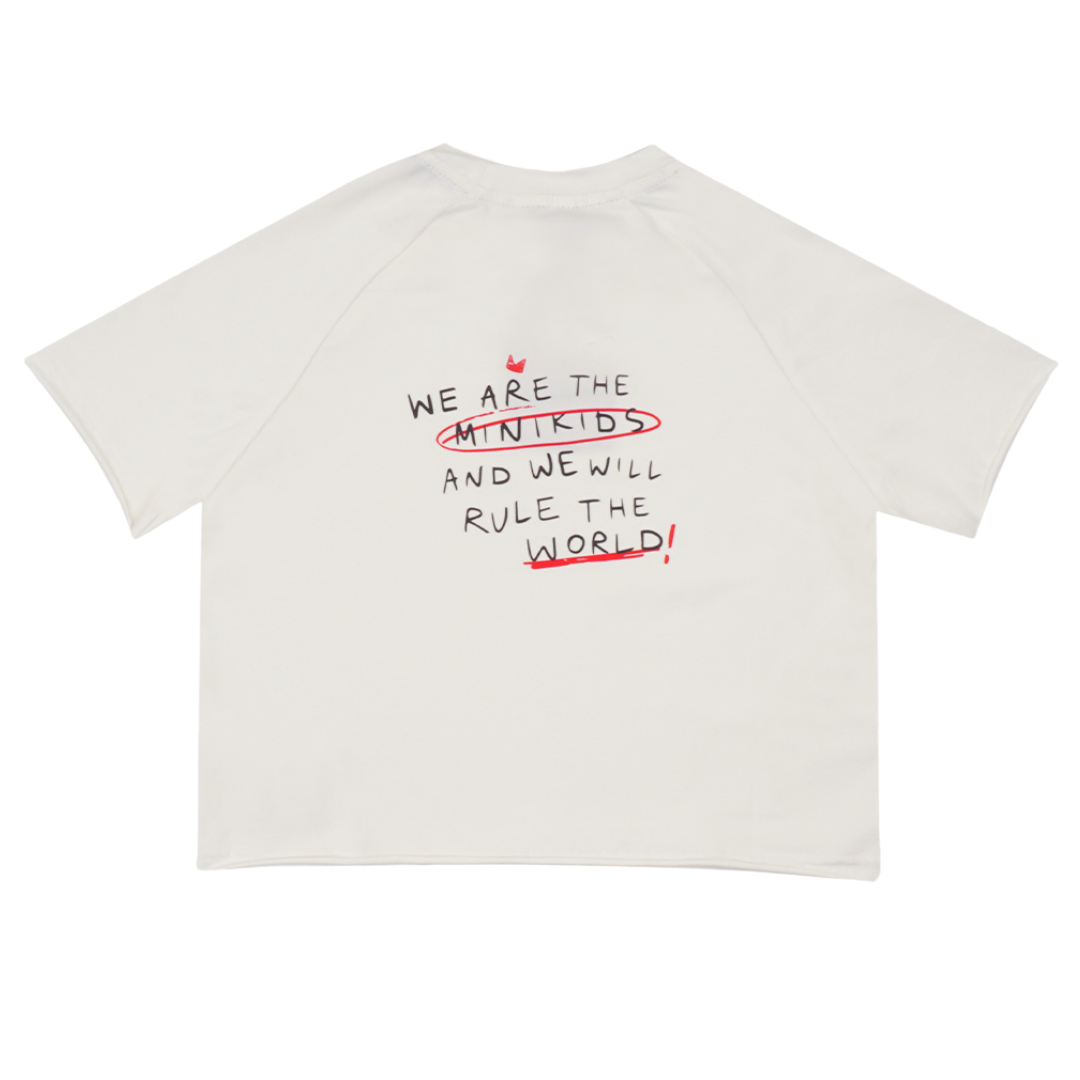 CREAM WHITE OVERSIZED T-SHIRT | STREETWEAR CHILDREN'S CLOTHING | MINIKID