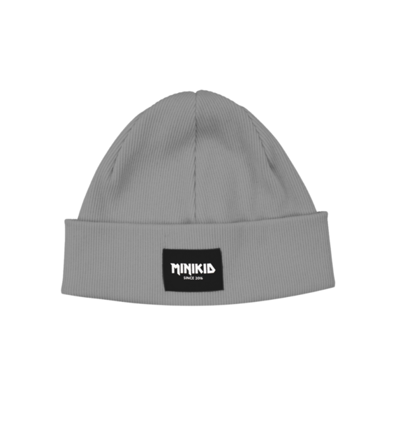 BEANIE GREY COTTON