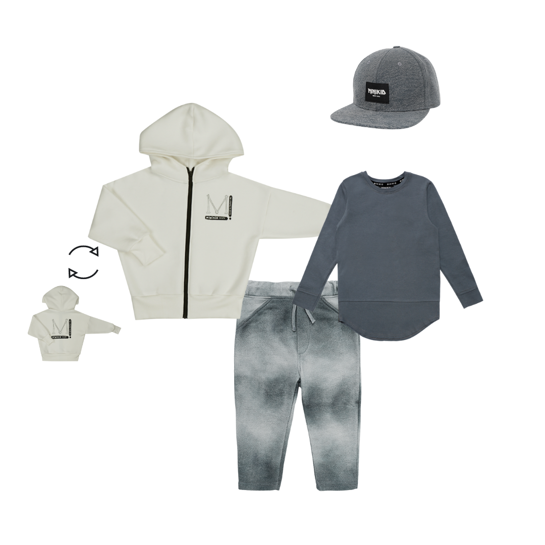 CREME WIT  VEST | LANG VEST MET CAPUCHON | STOERE KINDERKLEDING