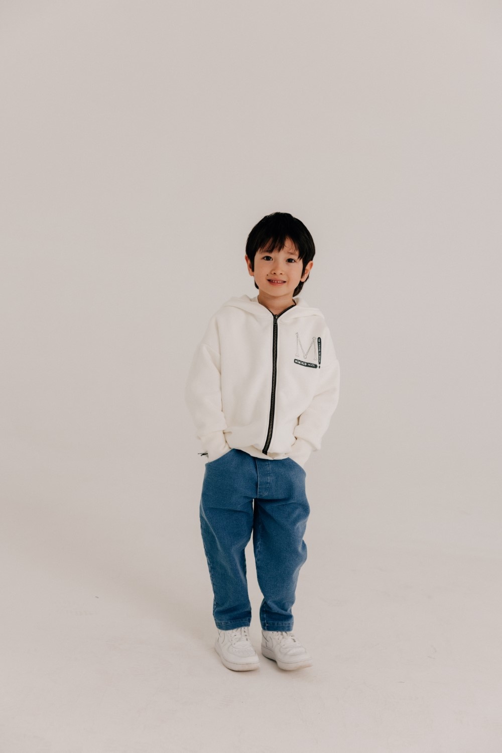 CREAM WHITE CARDIGAN | LONG CARDIGAN WITH HOOD | URBAN KIDS CLOTHING