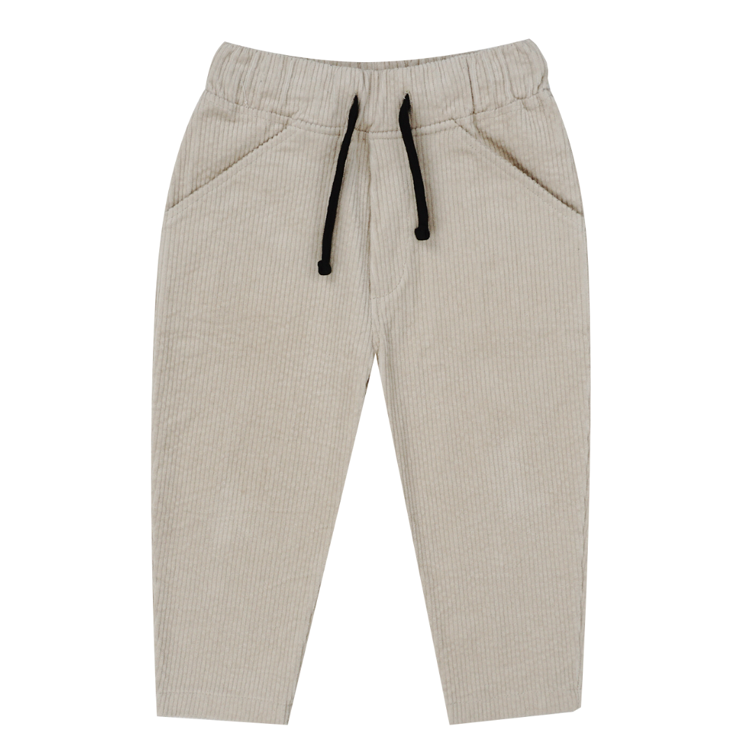 BEIGE VELVET RIB TROUSERS | COMFORTABLE PANTS | CHILDREN'S CLOTHING