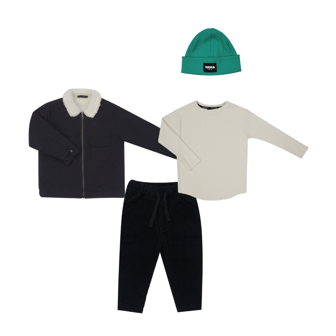 BLACK VELVET RIB PANTS | COMFORTABLE PANTS | CHILDREN'S CLOTHING