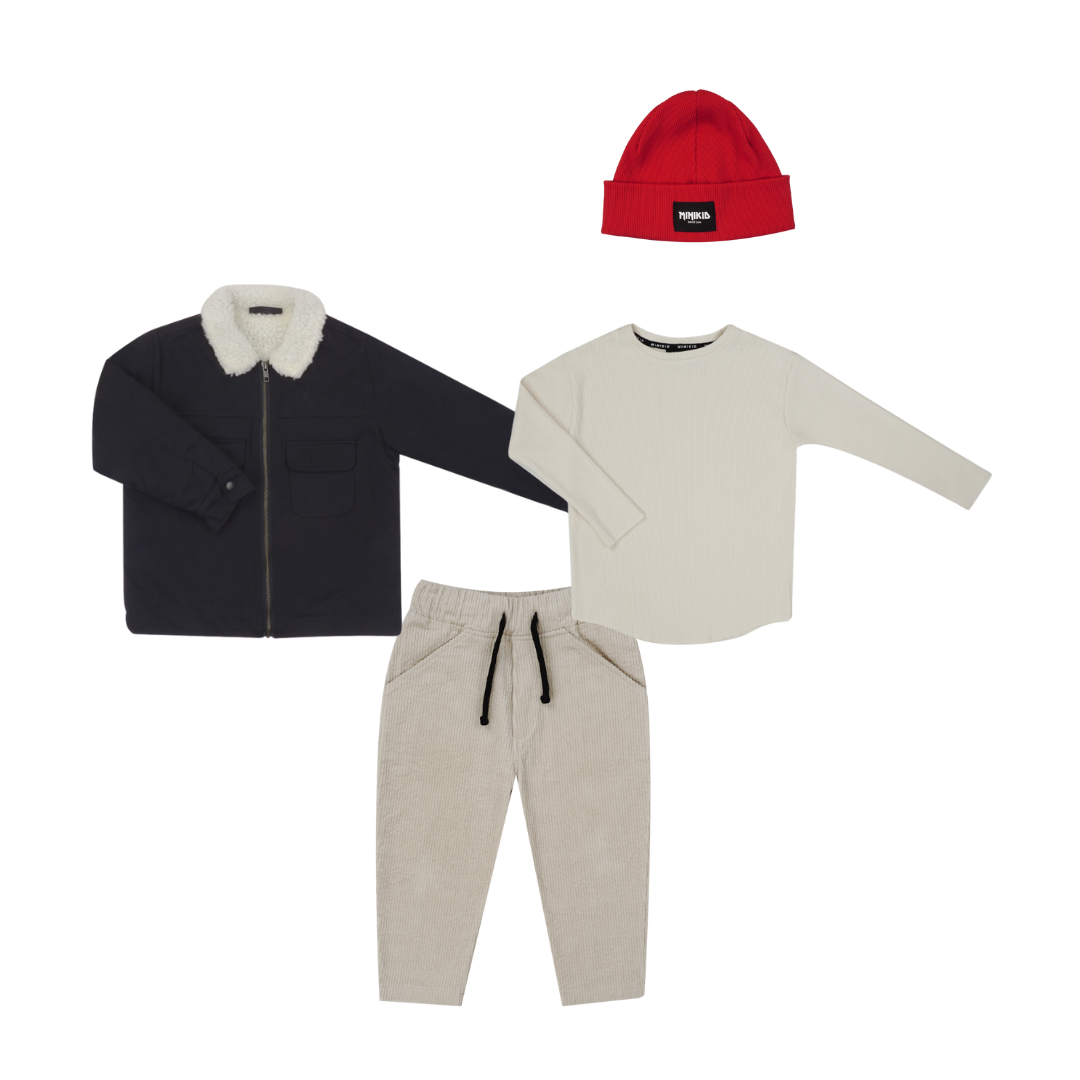 STREETWEAR VOOR KINDEREN | CREME WITTE LONGSLEEVE | MINIKID KINDERKLEDING