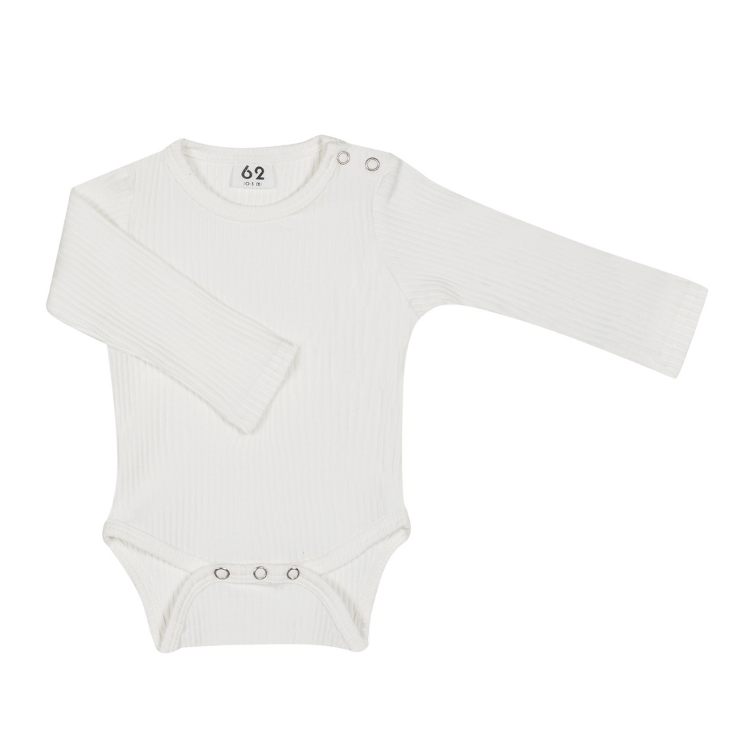 GERIBDE ROMPER | ROMPER MET LANGE MOUWEN | ECRU WIT