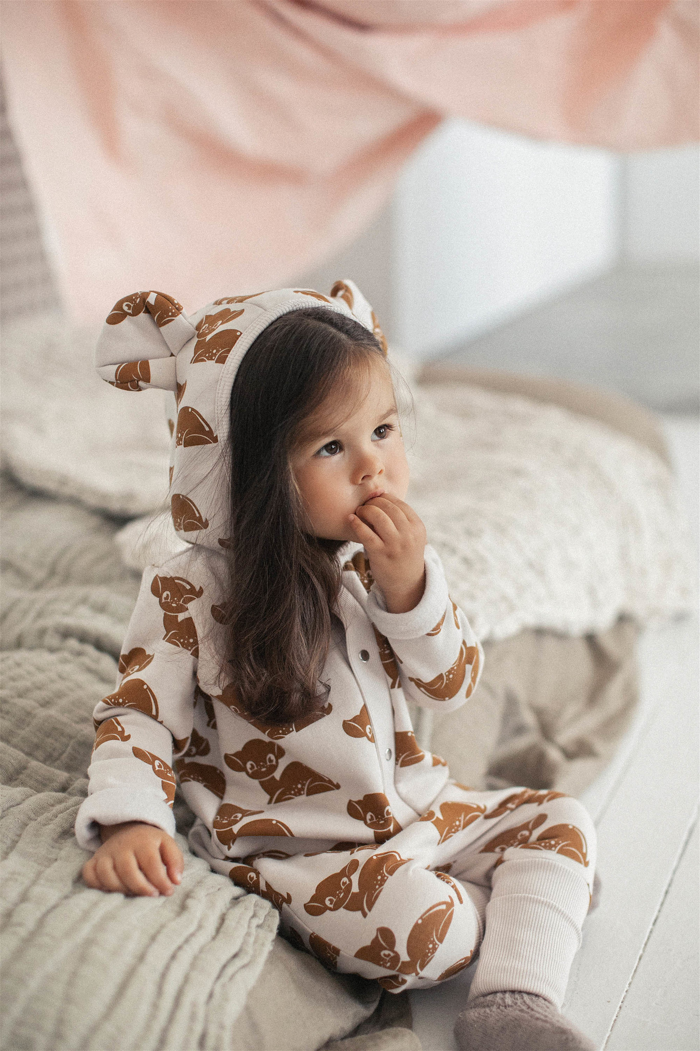 BABY CLOTHING WITH EARS | JUMPSUIT WITH HOOD | WARM BABY SUITS