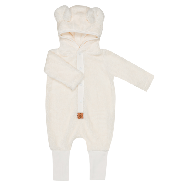 FUZZY EARED JUMPSUIT ECRU