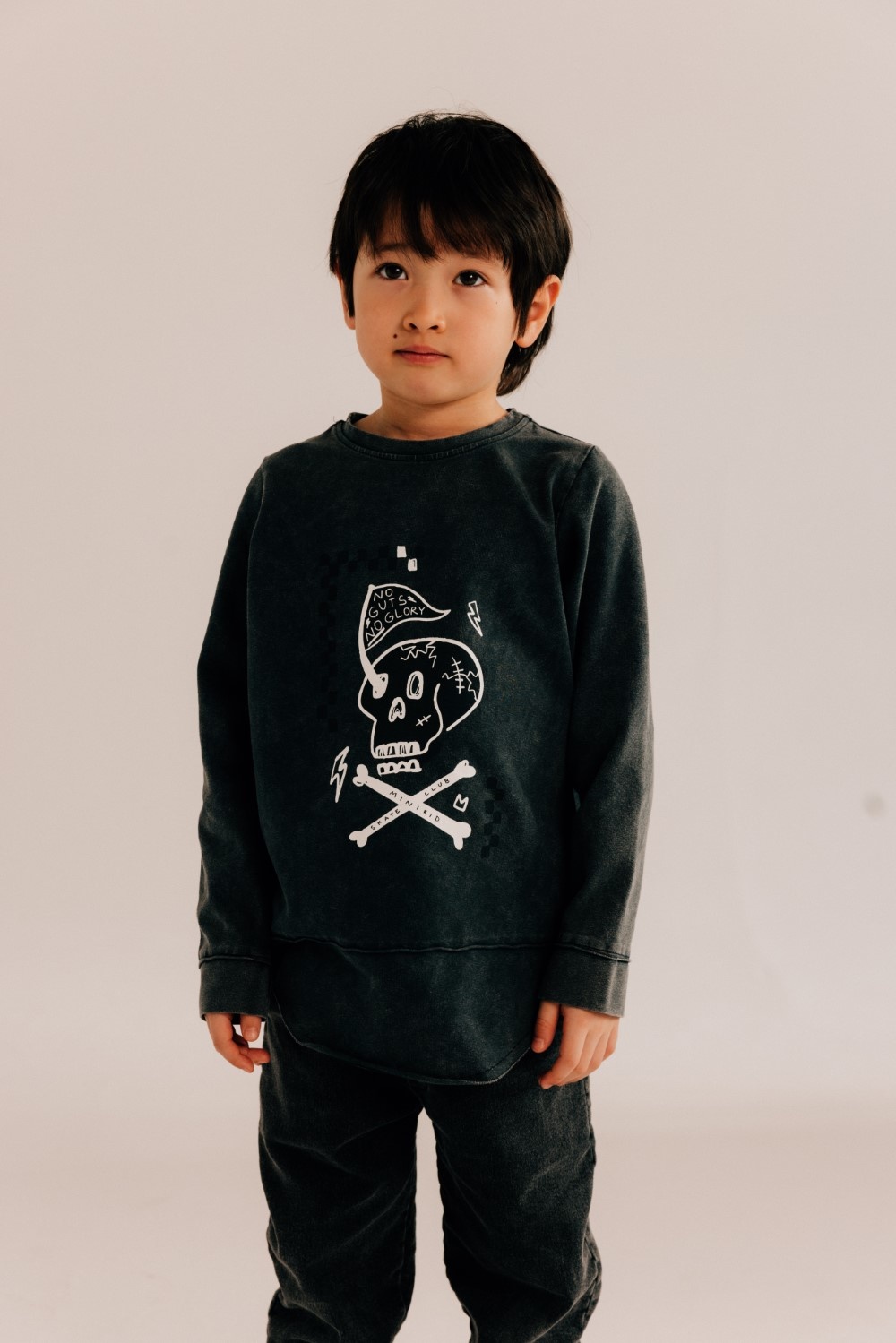 Minikid BLACK SKULL LONG SLEEVES | LONG SLEEVED SHIRT | STREETWEAR FOR KIDS