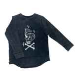 Minikid ZWARTE SKULL LONGSLEEVE | SHIRT MET LANGE MOUWEN | STOERE KINDERKLEDING