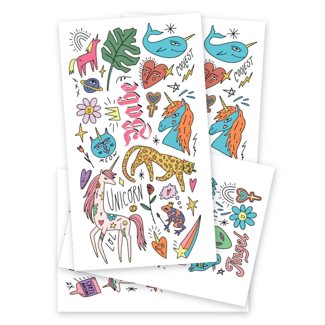 Buy Supperb Temporary Tattoos Hand Drawn Colorful Summer Flower Bouquet II  set of 2 Online in India - Etsy