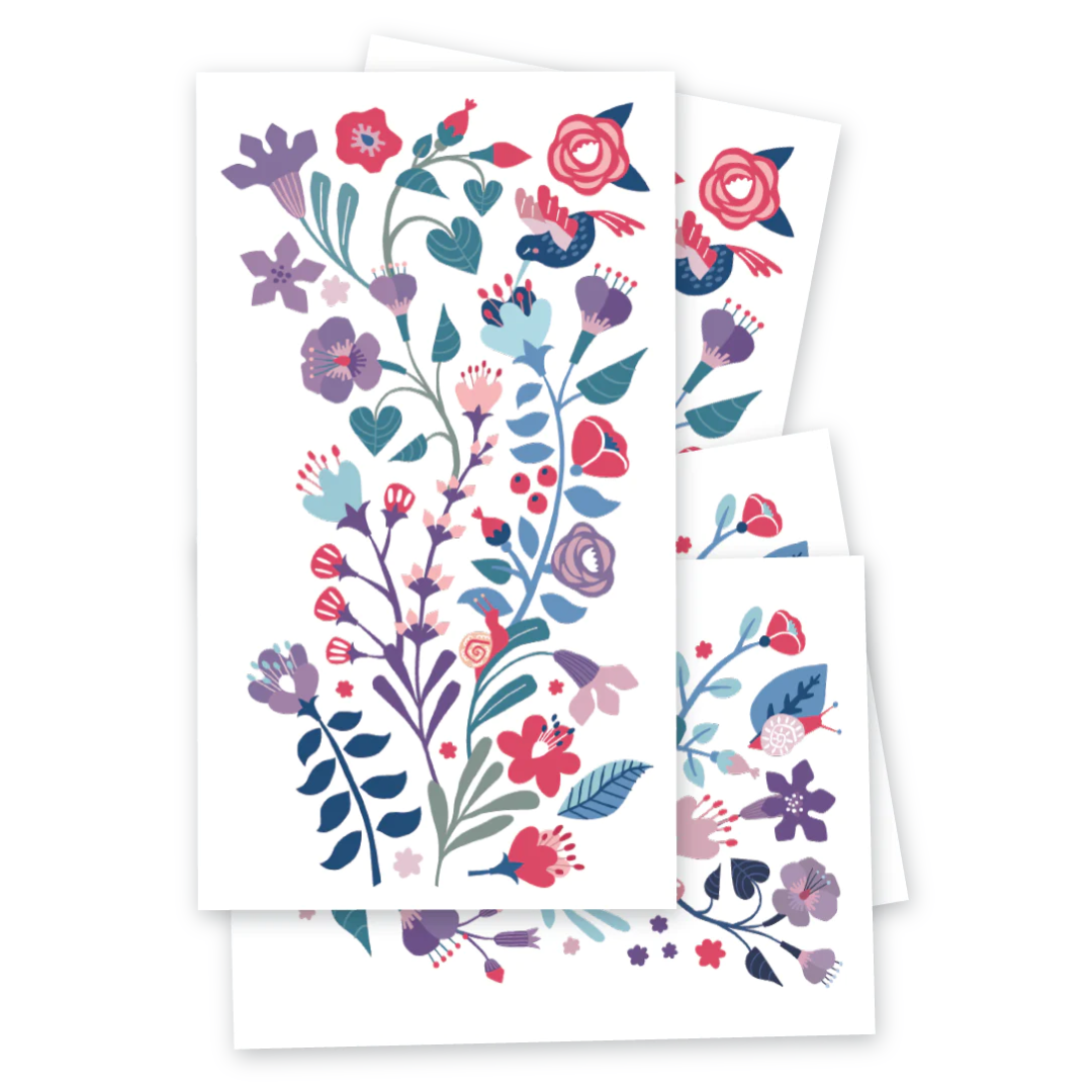BLOEMEN TATOOS | KINDER TATOEAGE | TIJDELIJKE PLAK TATTOO SLEEVE