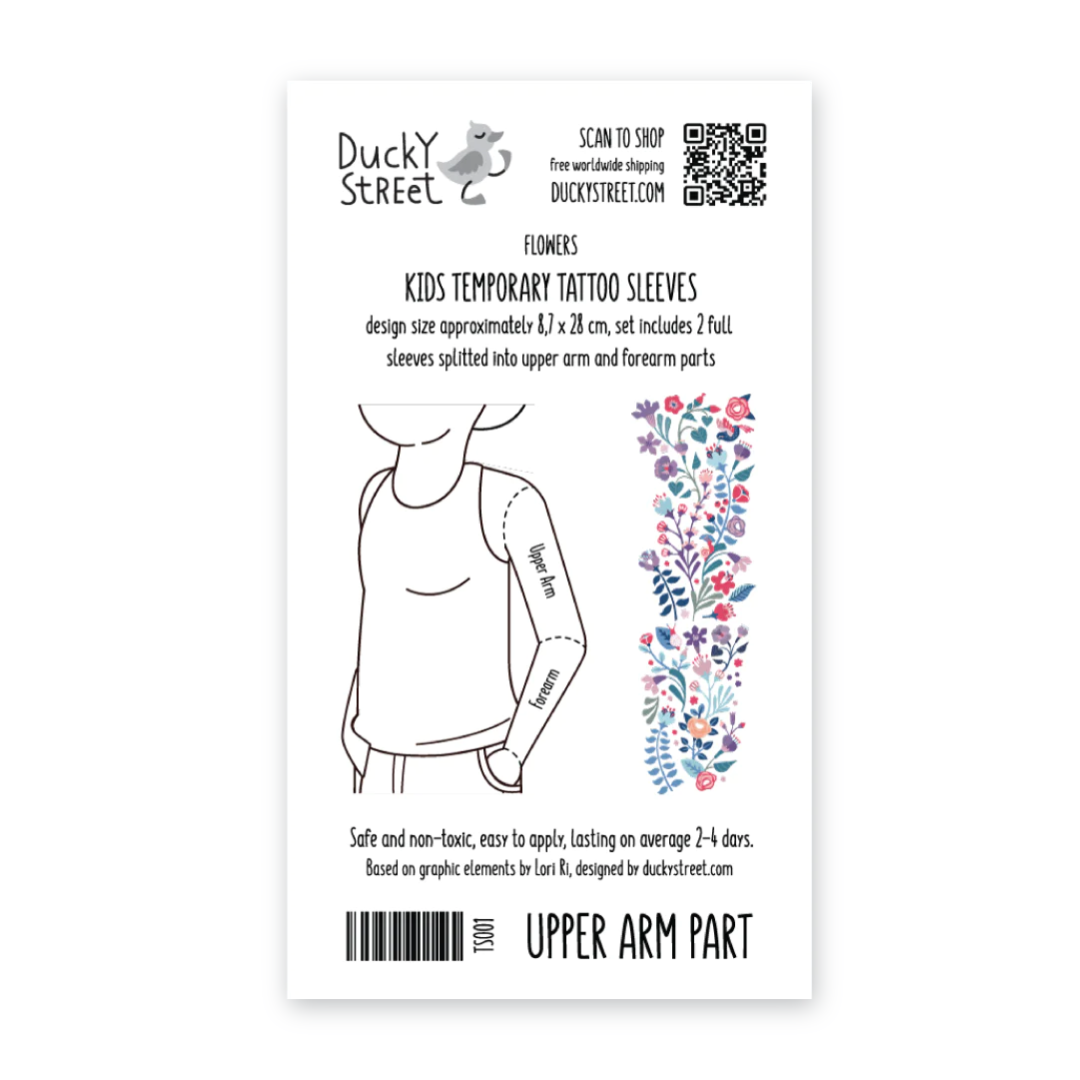 BLOEMEN TATOOS | KINDER TATOEAGE | TIJDELIJKE PLAK TATTOO SLEEVE