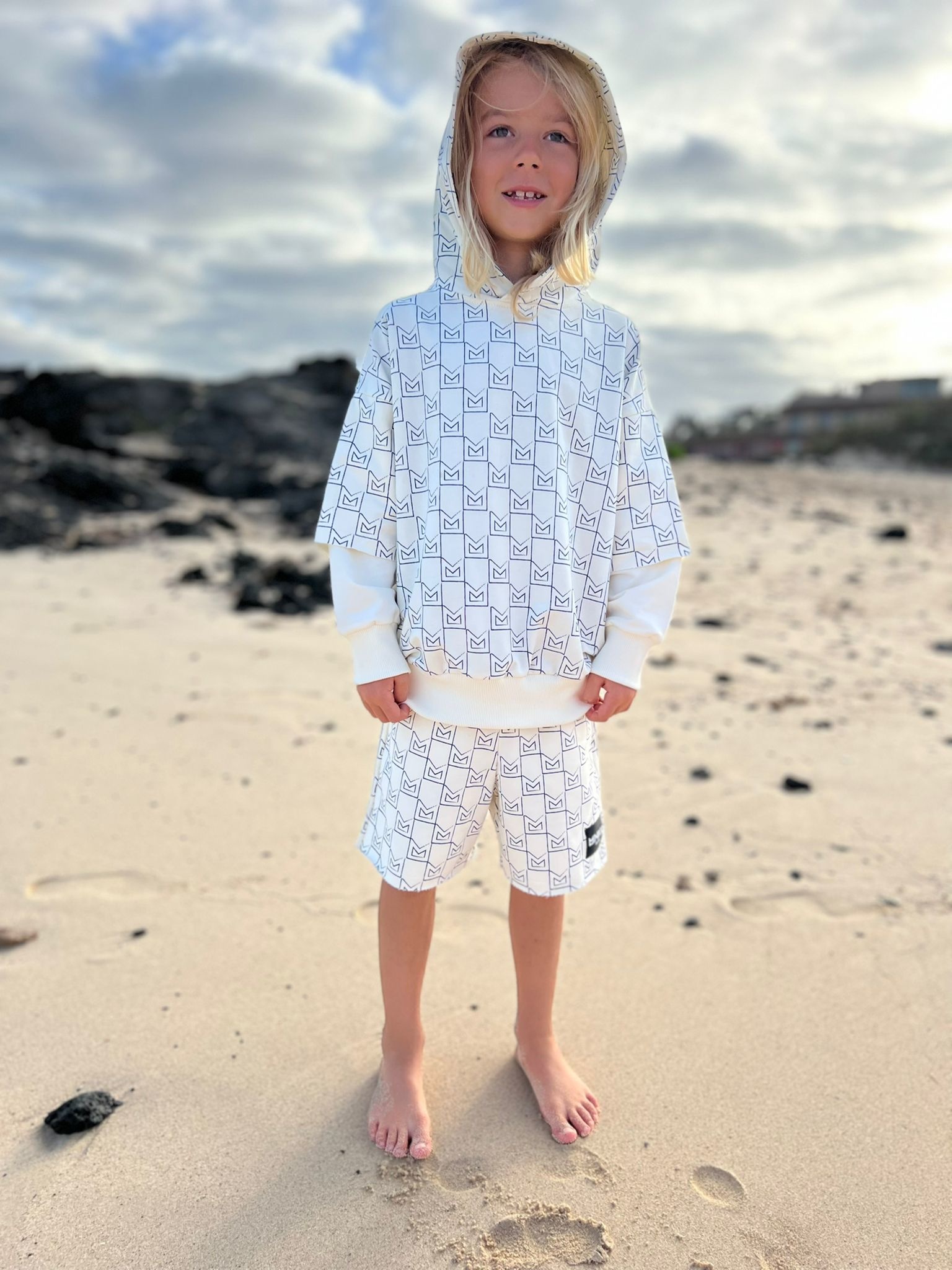 Minikid CREME WITTE KORTE BROEK | STOERE SHORTS | JONGENSKLEDING