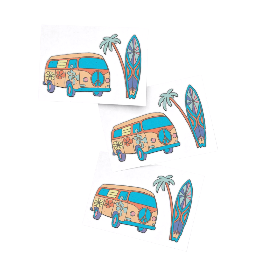 HIPPIE CAMPER TATTOO | FLOWER POWER TATTOO | CHILDREN'S TATTOOS