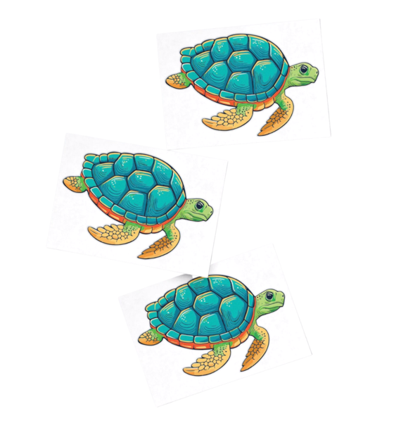 Ducky Street SEA TURTLE TATTOO (3x)