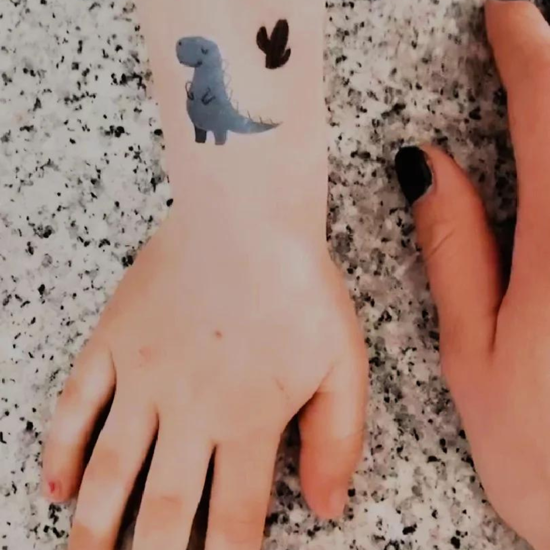 Ducky Street DINO TATTOO | Kids tattoos with dinosaurs