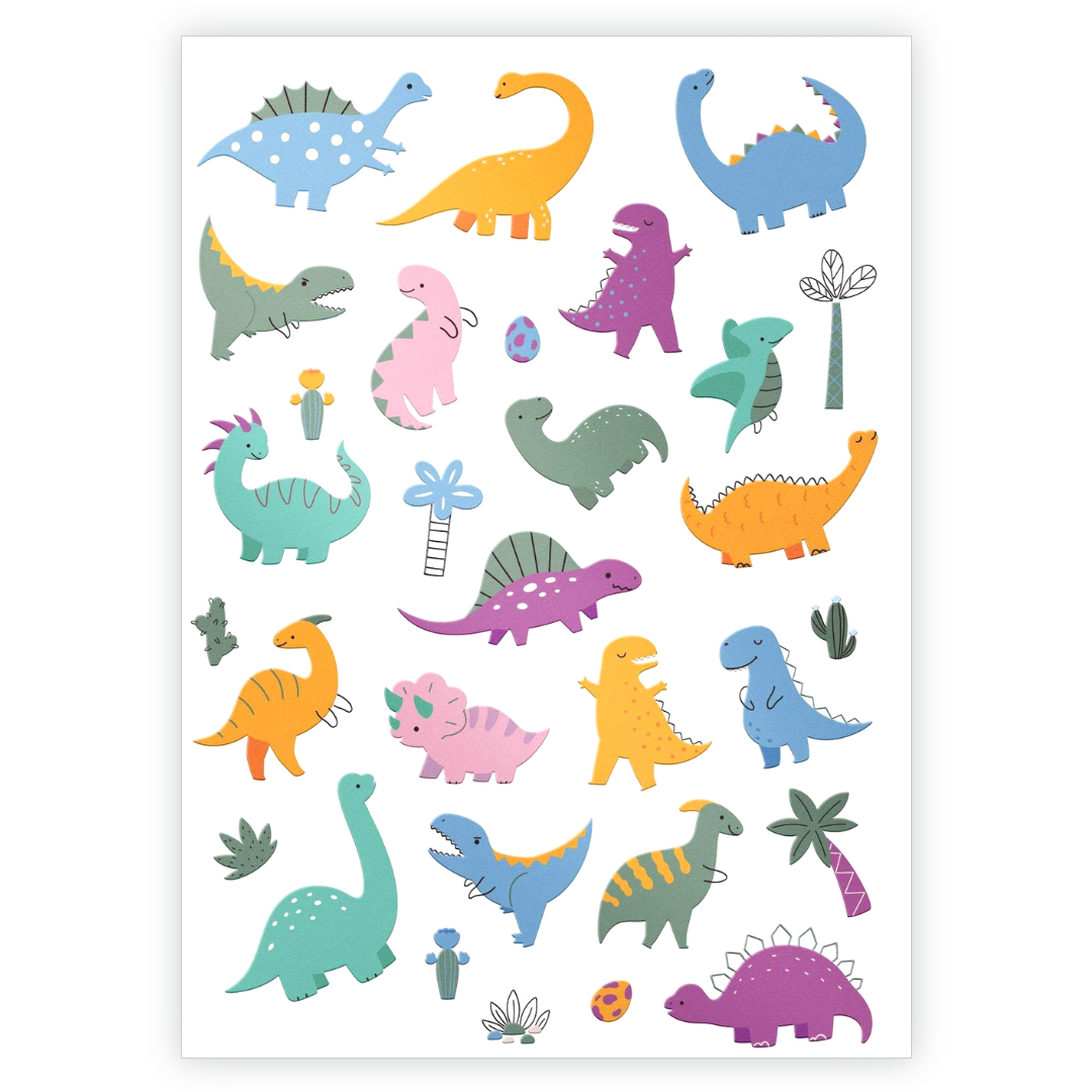 Matching Dinosaur Temporary Tattoo Set of 3x3  Small Tattoos