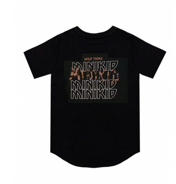 Minikid T-SHIRT BLACK SIGNATURE