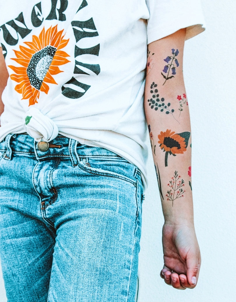 FLORAL TATTOOS | CHILDREN'S TATTOO | TEMPORARY STICK TATTOO - Copy