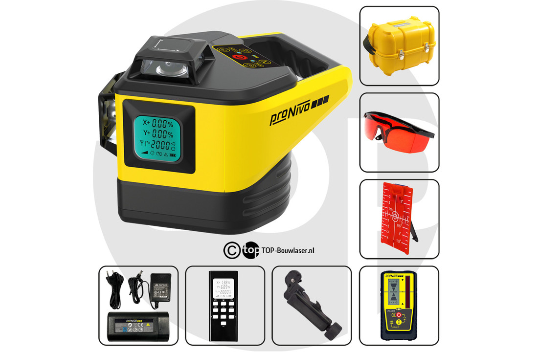 PNGLR-2D 2x360° Bouwlaser Digitaal Afschot
