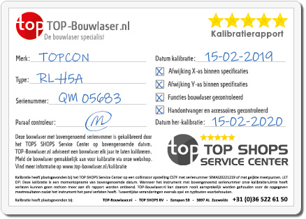 Kalibratie, ijken, keuren bouwlaser